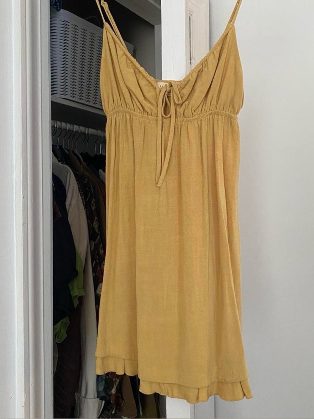 Pacsun LA Hearts yellow babydoll mini dress